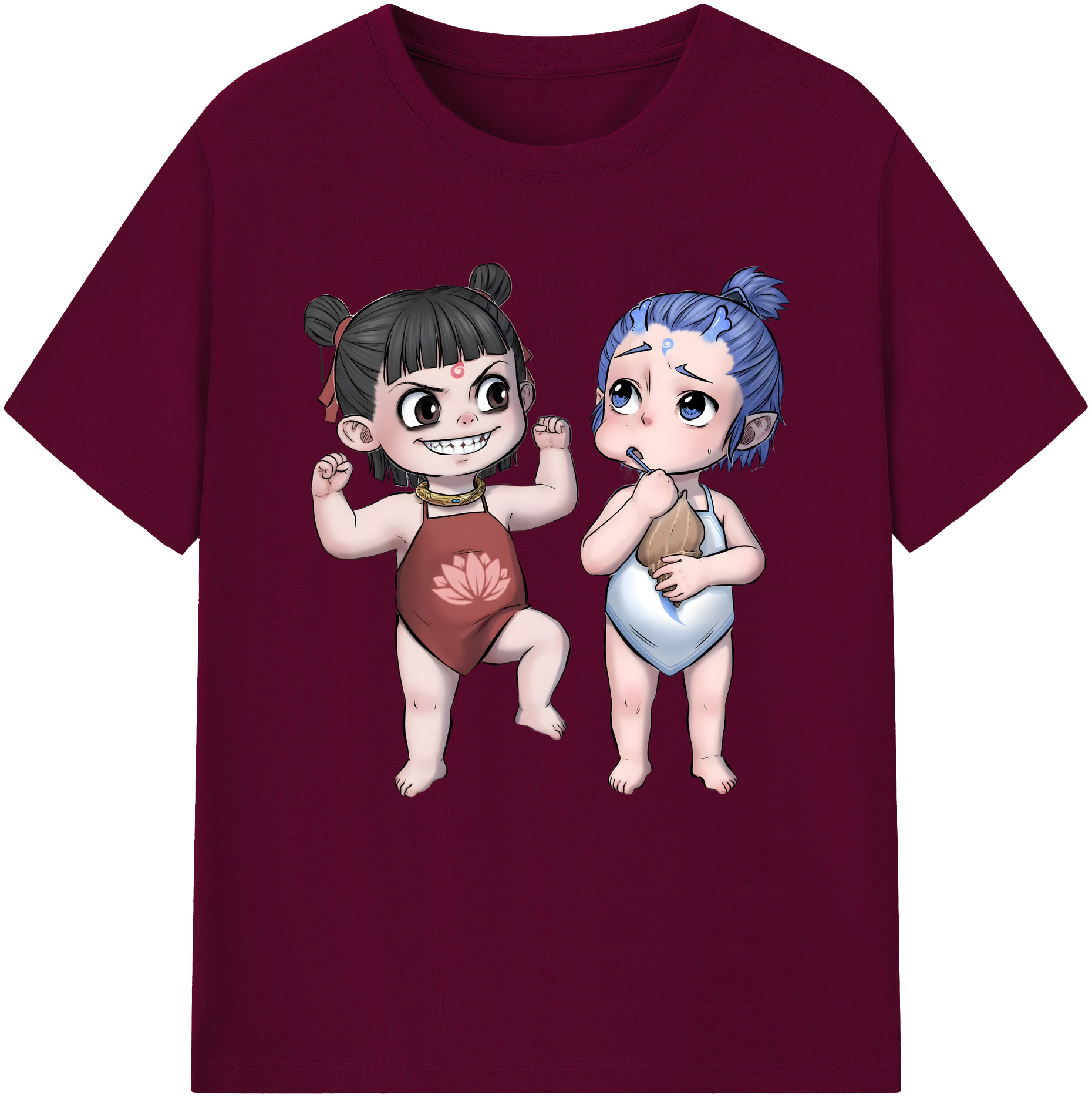 （画像用） Ne Zha 2 ナタ 魔童の大暴れ レディースカジュアルプリントTシャツ（綿100％）